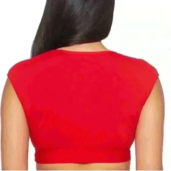 Bleu Rod Beattie Behind the Seams Cap Sleeve swim Top red size 14 pool beach - Picture 7 of 10